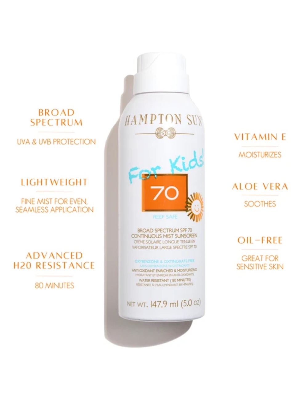 For Kids SPF 70 Broad Spectrum Continuous Mist Sunscreen - White